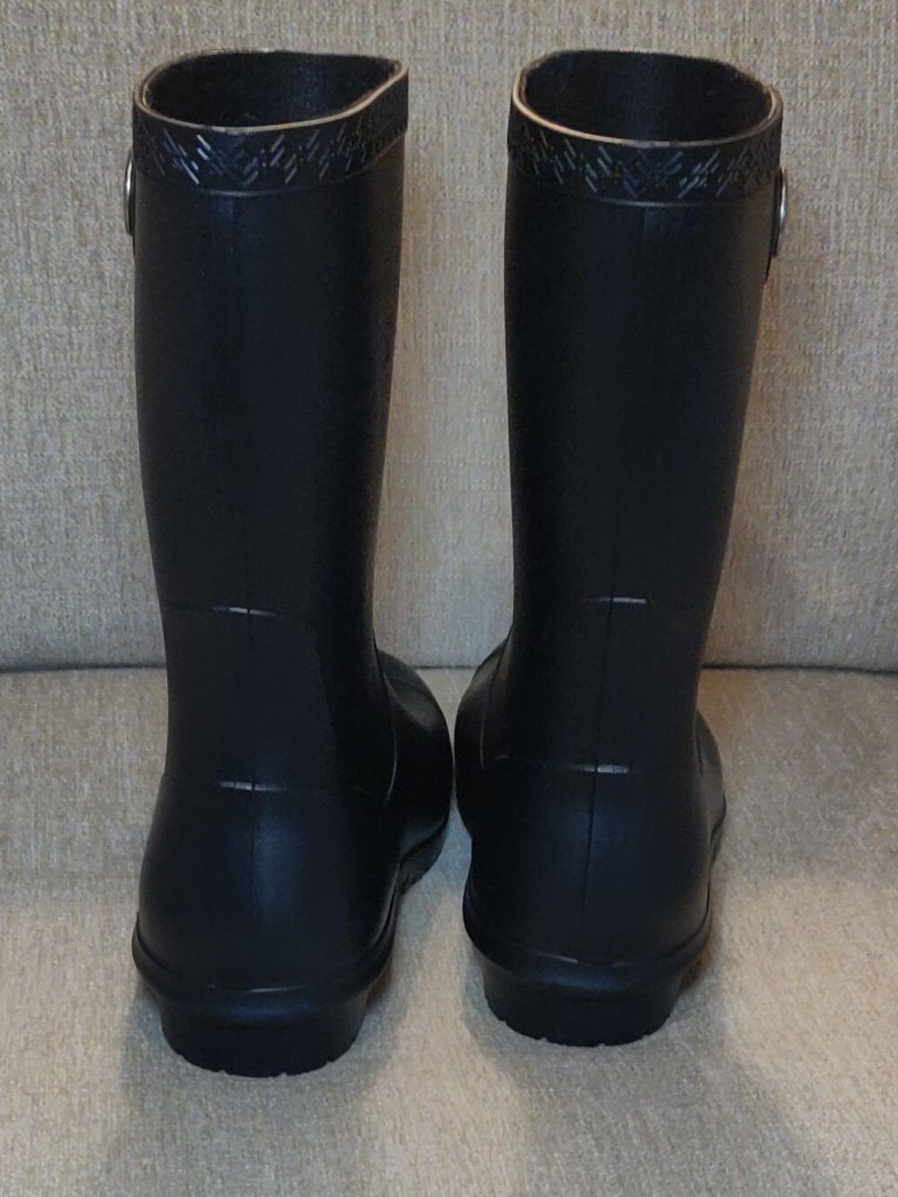 UGG Sienna Black Matte Rain Boots Women's US 8 - Picture 3 of 9